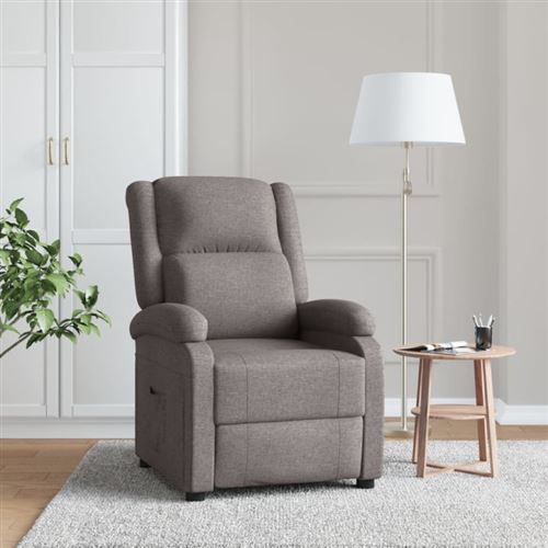 Non Communiqué Taupe Fauteuil Inclinable Tissu