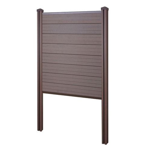 Brise-vue en WPC Sarthe poteaux en WPC 105cm marron