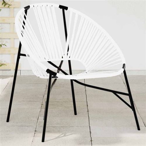 Vidaxl Noir/Blanc Chaise Œuf De Jardin Et Résine Tressée - Image 3
