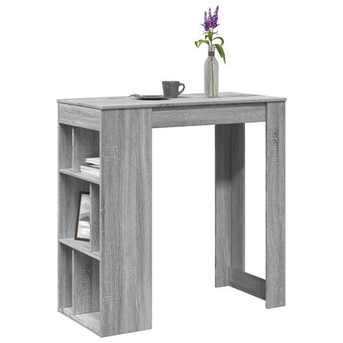 Table de bar vidaXL avec étagères sonoma gris bois d'ingénierie