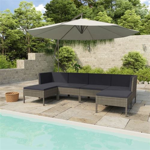 Non Communiqué Gris Salon De Jardin Vidaxl Resine Tressee 6 Pieces 69 X 60 X 67 6 Personnes
