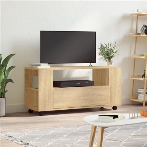 VIDAXL - Meuble TV - Chêne Sonoma - 102x34,5x43 cm - Image 3