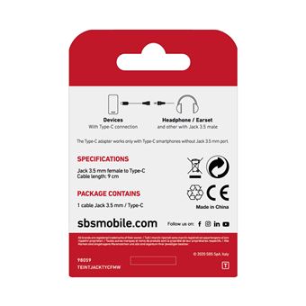 Adaptateur avec jack femelle et Type-C mâle- SBS