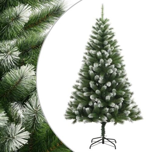 vidaXL Sapin de Noël artificiel à charnières avec neige floquée 240 cm PVC