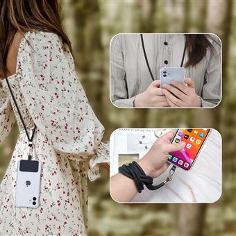 Lot De 2 Cordons De Téléphone Portable - Collier Réglable En Nylon Avec Mousqueton, Pour Smartphones Et étuis