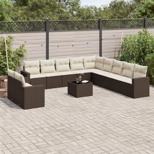 Vidaxl Marron Ensemble Salon Jardin 12 Pcs - Image 3