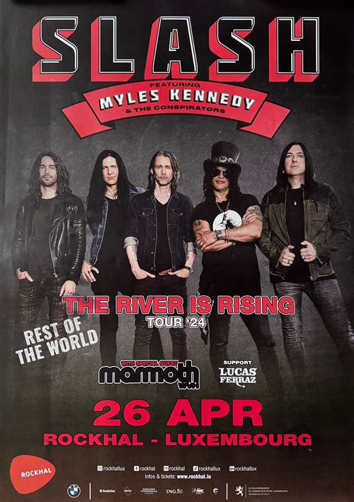 Affiche - Slash Feat Myles Kennedy - THE RIVER IS RISING Tour 2024 - 60x84cm