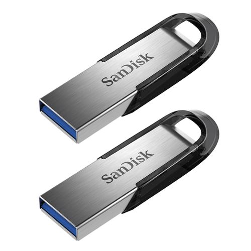 Lot de 2 SANDISK Cl&eacute; USB Ultra Flair 64Gb USB 3.0 Gris