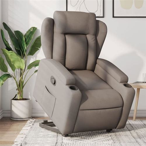 Non Communiqué Gris Vidaxl Fauteuil De Relaxation Inclinable Tissu Taupe