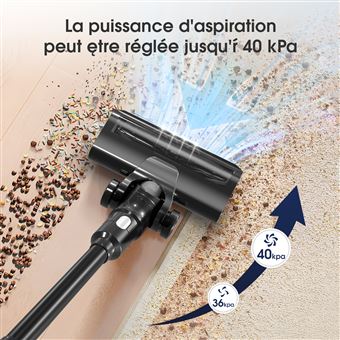 Aspirateur Balai Sans Fil Puissant 45KPa - Autonomie 50 Min - Portable Léger