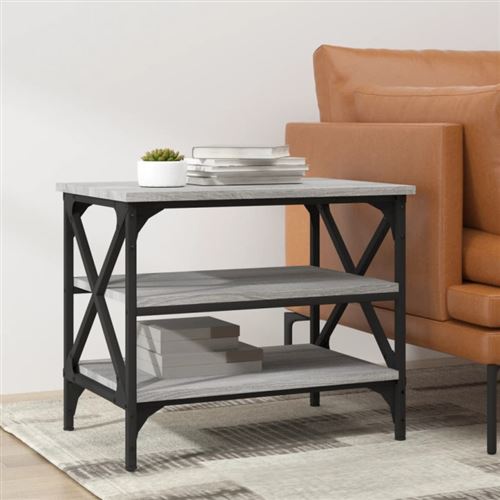 Non Communiqué Sonoma Gris Table D Appoint 55X38x45 Cm Bois D Ingénierie