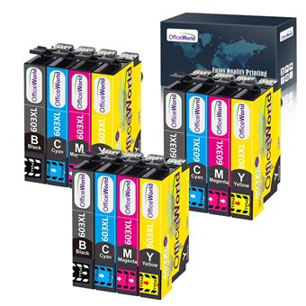 Cartouche compatible - Cartouches Compatible Epson OFFICEWORLD 603XL pour XP-2100 XP-2105 XP-3100 12pcs - 1