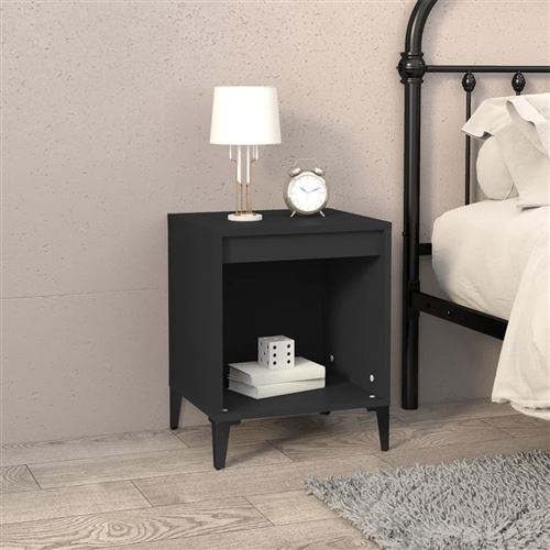 Non Communiqué Noir Vidaxl Table De Chevet 40X35x50 Cm821876