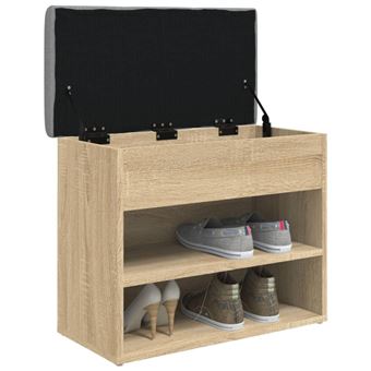 Banc à Chaussures Blanc 82x32x50 Cm - Bois D'ingénierie - Neuf Sous Emballage