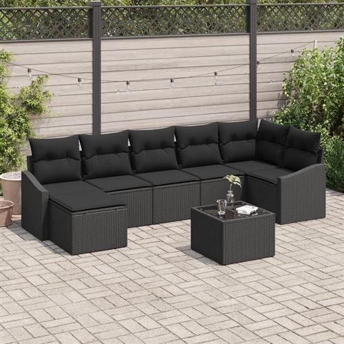 Non Communiqué Beige Salon De Jardin Modulable Vidaxl Noir 8 Pieces