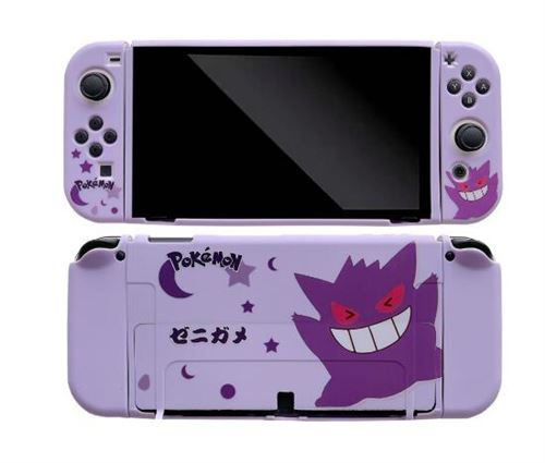 Coque en silicone pour Nintendo Switch Oled FONGWAN Rose Violet Gengar