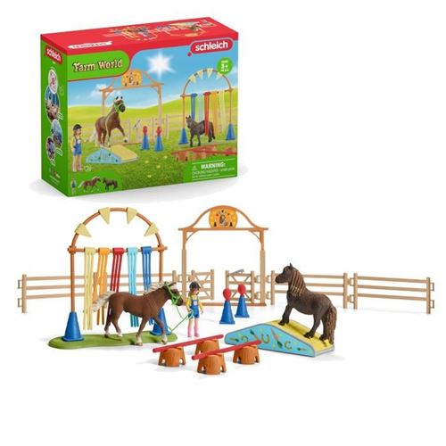 Schleich Rouge Set D'entraînement D'agilité Pour Poney Avec Figurines Et Objets De Jeu - Neuf - Image 3