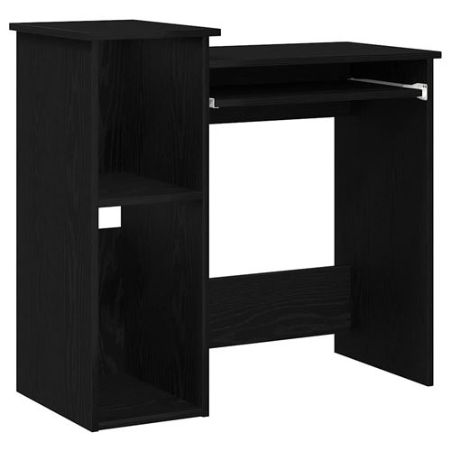 Vidaxl Noir Bureau Avec Étagères 84X40x78 Cm Bois D'ingénierie 860446 - Image 3