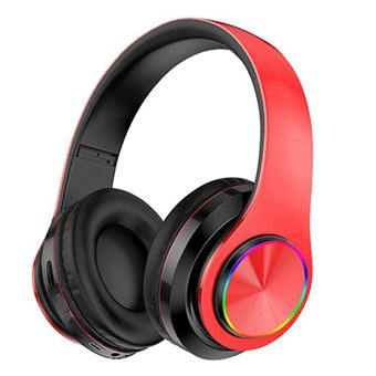 Casque bluetooth sans fil Et43 casque rouge noir stéréo confort réduction du bruit - 1
