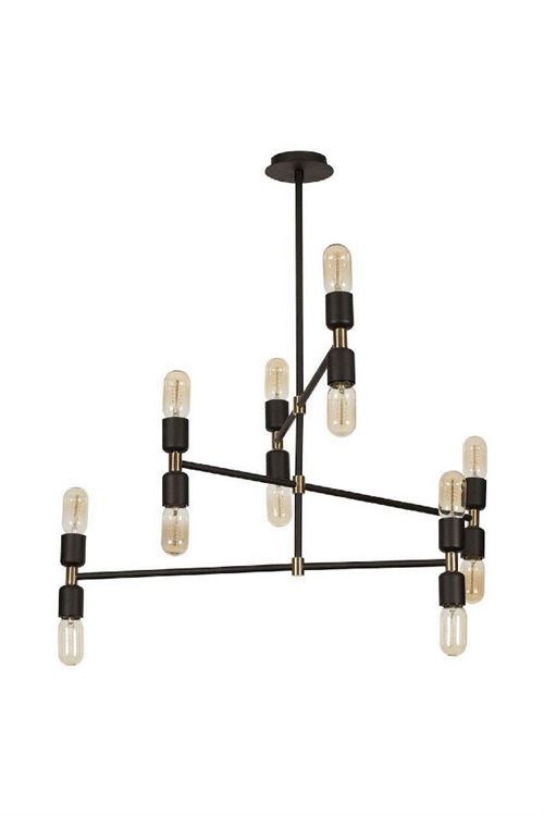 Lampe de suspension zig-zag Homemania - Noir, or - 78 x 78 x 71 cm