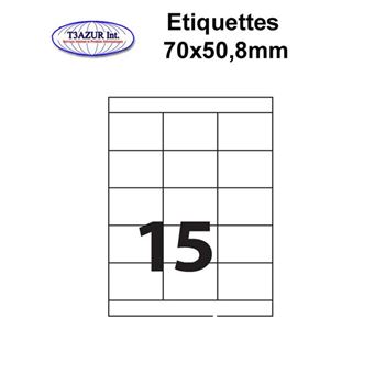Avery L7060-20 Étiquettes Polyester Blanc Résistant Laser - 20 Feuilles A4 63,5x38,1 Mm 21 Étiquettes/Feuille