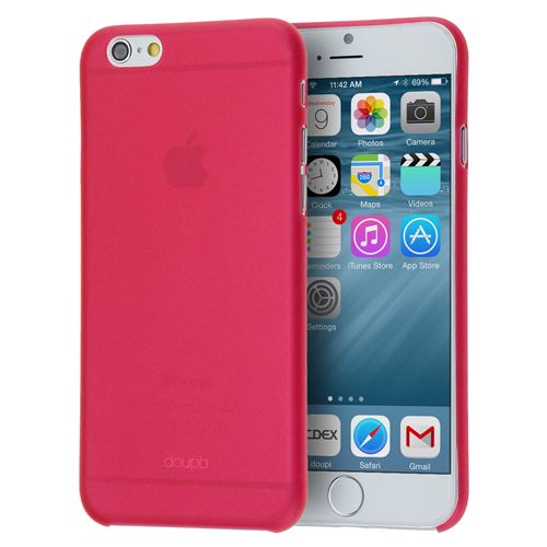 doupi UltraSlim Coque pour iPhone 6 6S (4,7 pouces), fin mat ultra mince et ultra léger Bumper Cover Housse de Protection, rouge