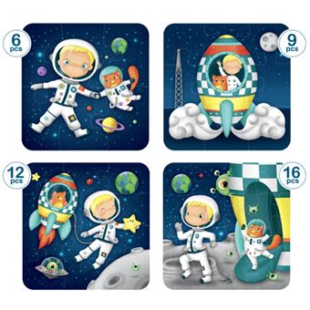 Puzzle évolutif astronaute 4 en 1 Eurekakids pour enfants de 3 à 7 ans