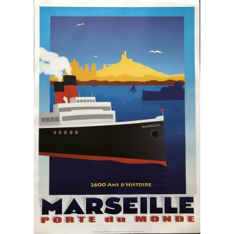 Cie TRANSATLANTIQUE PAQUEBOT Rgwf - POSTER HQ 50x70cm d'une AFFICHE VINTAGE