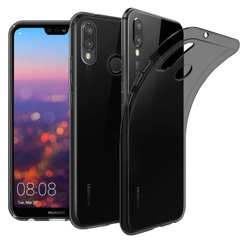 Housse Huawei P20 Lite Etui Housse Coque de protection Ultra Fine Silicone TPU Gel [Jelly - Noir] - ADVANSIA