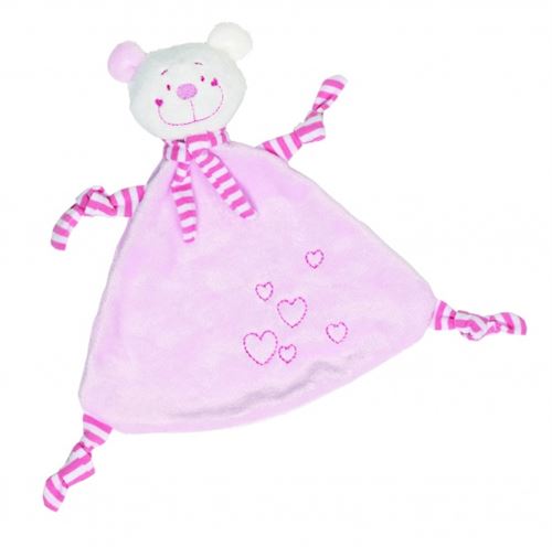 Cause - 2040570 - peluche - doudou ours avec coeur - rosé