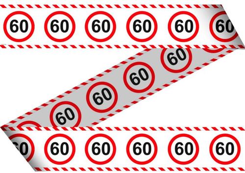 Folat ruban de signalisation routière 60 ans rouge/blanc 15 mètres