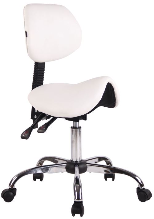 Tabouret de travail Stuttgart avec assise ergonomique - Couleur Blanc