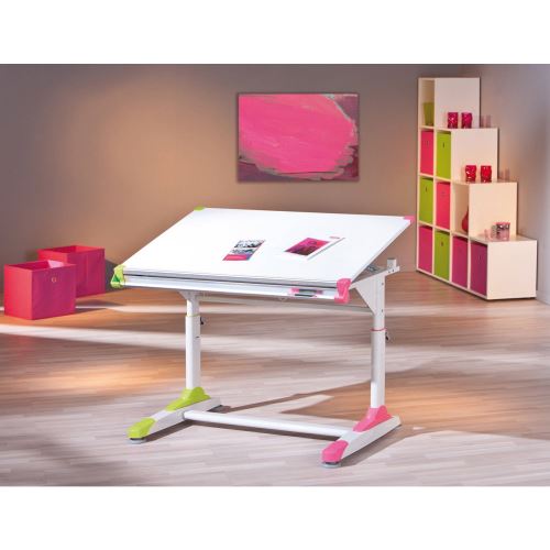 Paris Prix - Bureau Enfant Inclinable duo 100cm Rose & Vert