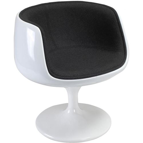 Chaise Brandy - Tissu - Coque blanche