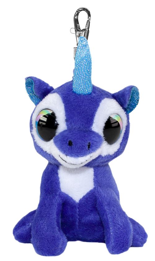 Lumo Stars peluche mini licorne velours velours avec clip 85 cm bleu