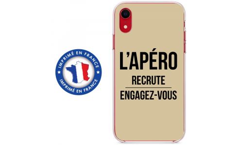Coque souple pour Apple iPhone XR avec impression Motifs l'apéro recrute taupe