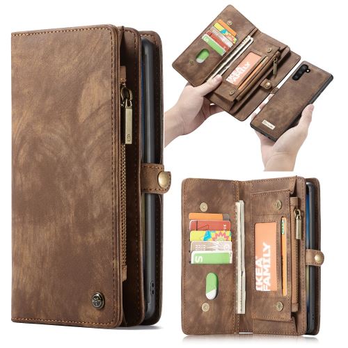 Etui en PU + TPU split multifonction 2 en 1 marron pour votre Samsung Galaxy Note 10