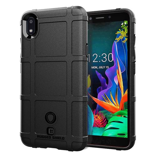 Coque en TPU grille carrée anti-choc noir pour votre LG K20 (2019)