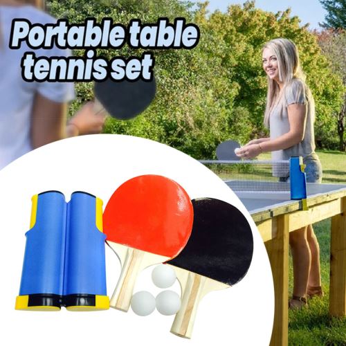 Jeu de kit de pagaies de ping-pong portatives escamotables pour tennis de table