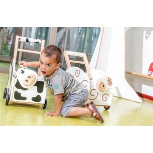 Pousseur porteur en bois Clara la vache IM87131 Porteur bebe Achat prix fnac
