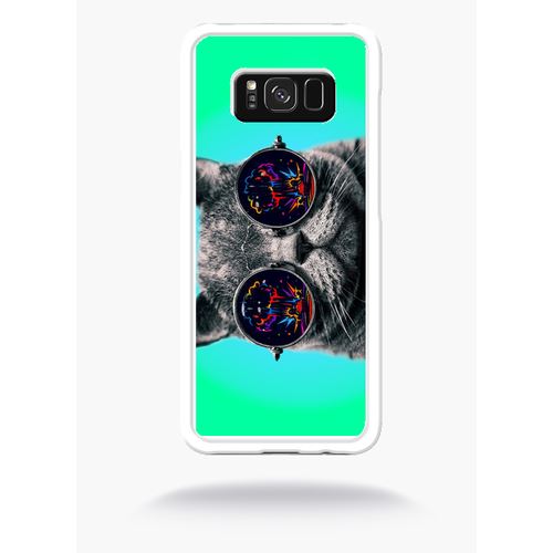 Coque Chat Fun À Lunette Compatible Samsung S8+ Bord Transparent