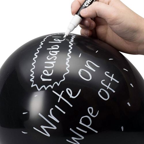 Eurowebb 20 Ballons Ardoise Noir avec Stylo Craie et 20 b&acirc;tonnets