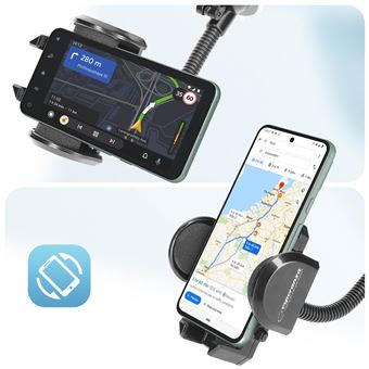 Support Voiture Smartphone Tableau de Bord Pare-Brise Rotatif à 360° XO  Noir