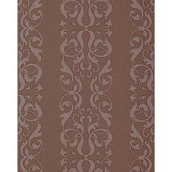 Papier Peint Deluxe Estampé à Chaud Damassé Edem 829 26 Rayé Brun