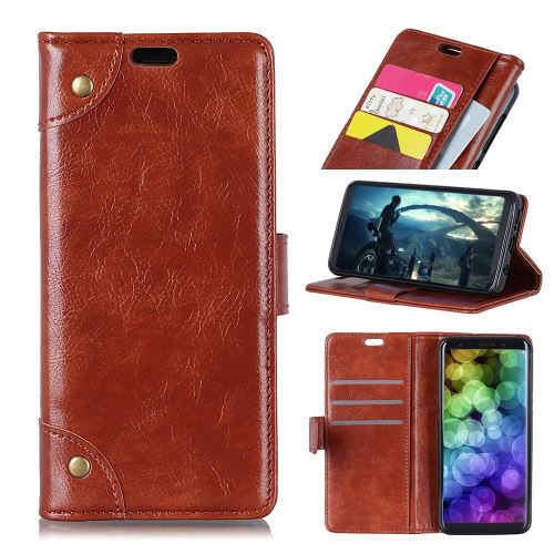 Etui en PU avec support marron pour Samsung Galaxy S10