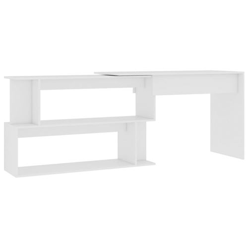 Bureau d'angle 200x50x76cm Aggloméré Blanc