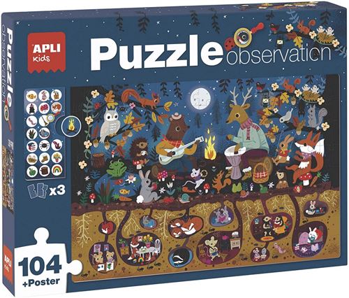 Puzzle Observation Foret 104 pieces