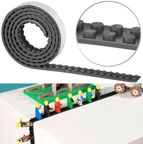 Infactory : Bande adhésive 1 m pour briques de construction - Noir