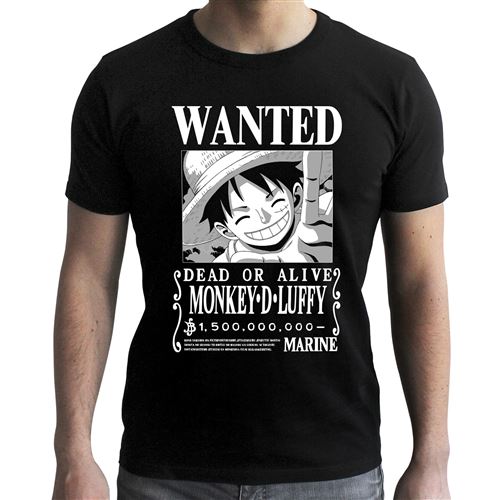 ABYstyle - One Piece - T-Shirt - Wanted Luffy - Noir et Blanc - Homme (XS)