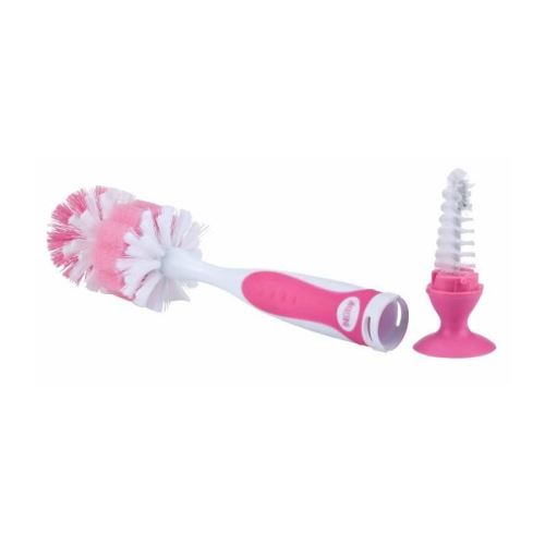 NUBY Goupillon 2 en 1 avec ventouse - Rose